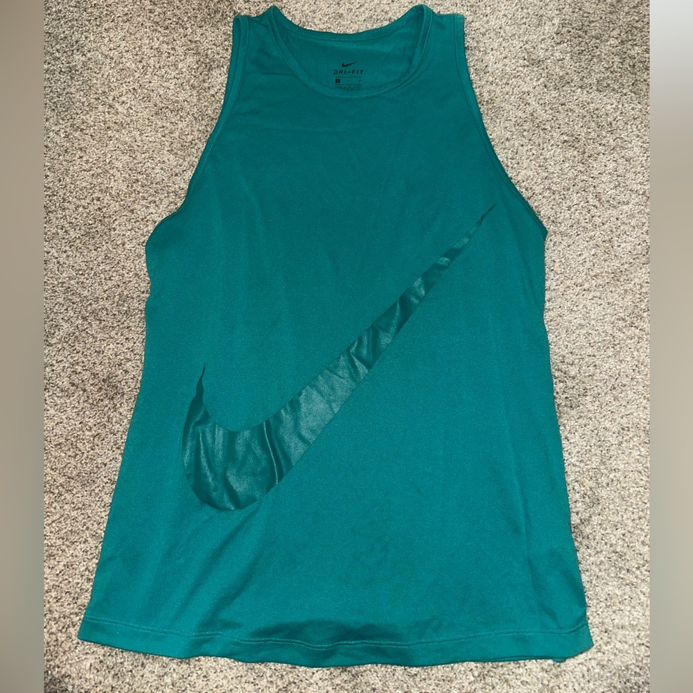 Nike Green Sleeveless Tank Top with Crew Neck